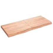 vidaXL Vägghylla ljusbrun 120x50x(2-6) cm behandlad massiv ek