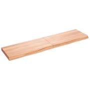 vidaXL Vägghylla ljusbrun 160x40x(2-6) cm behandlad massiv ek