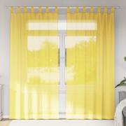 vidaXL Voile gardiner med stångfickor 2 st gul