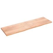 vidaXL Vägghylla ljusbrun 200x60x(2-4) cm behandlad massiv ek