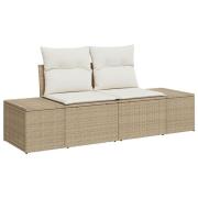 vidaXL 8-delat trädgårdsoffasats med kuddar Beige Poly rotting Akacia
