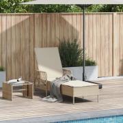 vidaXL Solstol Beige och gräddvit PE Rottning 157 x 55 x 92 cm