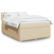 vidaXL Ramsäng med madrass gräddvit 140x190 cm tyg