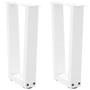 vidaXL Soffbordsben V-formade 2 st vita 28x(42-43,3) cm stål