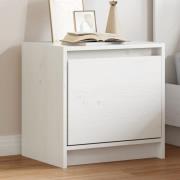 vidaXL Sängbord vit 40x30,5x40 cm massiv furu