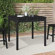 vidaXL Trädgårdsbord svart 82,5x82,5x76 cm massiv furu
