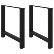 vidaXL Soffbordsben svart 2 st 90x(72-73) cm stål