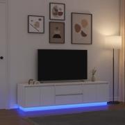 vidaXL TV-bänk med LED-lampor vit 193,5x41x50 cm