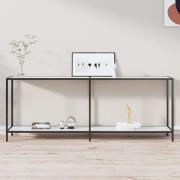vidaXL Konsolbord vit 200x35x75,5 cm härdat glas