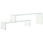 vidaXL Soffbord 2 delar 90x30x20/110x30x40 cm härdat glas
