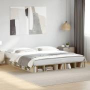 vidaXL Sängram sonoma-ek 200x200 cm konstruerat trä