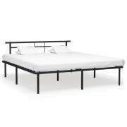 vidaXL Sängram utan madrass svart metall 200x200 cm