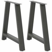 vidaXL Matbordsben A-formade 2 st antracit 80x(72-73) cm stål