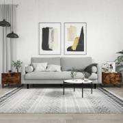 vidaXL Soffbord 2 st rökfärgad ek 50x50x40 cm konstruerat trä