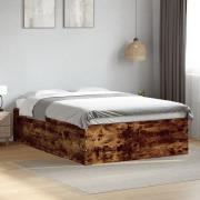 vidaXL Sängram rökfärgad ek 140x190 cm konstruerat trä
