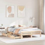 vidaXL Sängram utan madrass 160x200 cm massiv furu