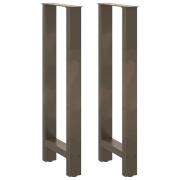 vidaXL Barbordsben naturstål 2 st 50x(100-101) cm stål