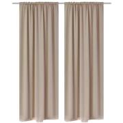 vidaXL Mörkläggningsgardiner med kanaler 2 st 135 x 245 cm gräddvit