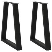 vidaXL Matbordsben V-formade 2 st svarta 50x(72-73,3) cm stål