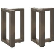 vidaXL Soffbordsben T-formade 2 st svarta 28x25x(42-43) cm stål