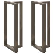 vidaXL Barbordsben T-formad 2 st naturstål 60x35x(110-111) cm stål