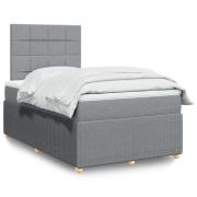 vidaXL Ramsäng med madrass ljusgrå 120x190 cm tyg