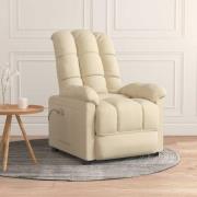 vidaXL Massagefåtölj gräddvit tyg