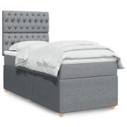 vidaXL Ramsäng med madrass ljusgrå 80x200 cm tyg