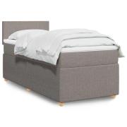 vidaXL Ramsäng med madrass taupe 90x190 cm tyg
