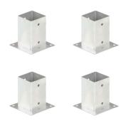 vidaXL Stolpfot 4 st galvaniserad metall 91 mm