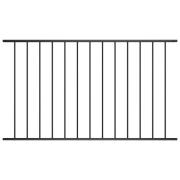vidaXL Staketpanel pulverlackerat stål 1,7x1,25 m svart