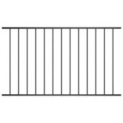 vidaXL Staketpanel Pulverlackerad stål 1,7x1 m svart