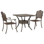 vidaXL 3-delars Trädgårds Bistro Set i Brons Gjutet Aluminium