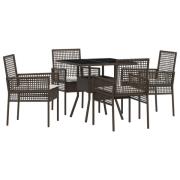 vidaXL 5-delars trädgårdsmatset Brun Poly Rattan