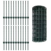 vidaXL Euro Fence med 22 U-poster Grön 0,6x50 m Stål