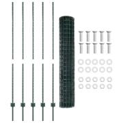 vidaXL Trädgårdsstängselset Set med 2 Grön Metall 10 x 1.5 m Hållbart