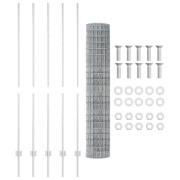 vidaXL Eurostaket med 10 U-stolpar Silver 1,5x10 m Stål