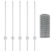 vidaXL Eurostängsel med 5 U-stolpar Silver 0,8x10 m Stål