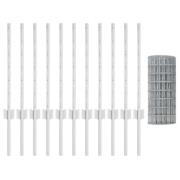 vidaXL Euro Staket med 11 U-poster Silver 0,6x25 m Stål