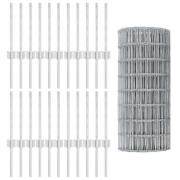 vidaXL Euro Staket med 22 U-Poster Silver 0,4x50 m Stål