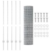 vidaXL Euro Staket med 10 U-stolpar Silver 1,2x10 m Stål