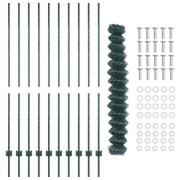 vidaXL Kedjegaller med 10 U-stolpar Grön 1.5x10 m Stål
