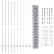 vidaXL Kedjegärdesgård med 20 U-stolpar Silver 1.5x10 m Stål