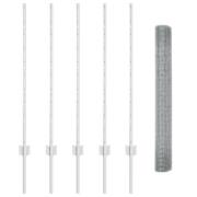vidaXL Hönsnätsstängselset 2-pack Galvaniserat stål 10 x 1 m Hållbart