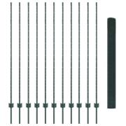 vidaXL svetsat trådspär med 11 U-poster Grön 1,5x25 m Stål
