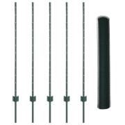 vidaXL Staketstolpar 5 st U-kanal Grön 120 cm Stål, vidaXL Hexagonstak...
