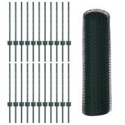 vidaXL Stängselstolpar 11 st U-Kanal Grön 60 cm Stål, vidaXL Hexagonst...
