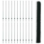 vidaXL Staketpinnar 11 st U-Kanal Grön 150 cm Stål, vidaXL Hexagon Sta...