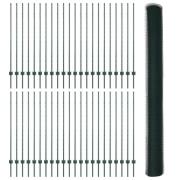 vidaXL Staketstolpar 11 st U-Kanal Grön 140 cm Stål, vidaXL Hexagon In...