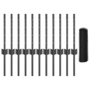 vidaXL Staketstolpar 11 pcs U-Kanal grå 40 cm stål, vidaXL Hexagon gär...